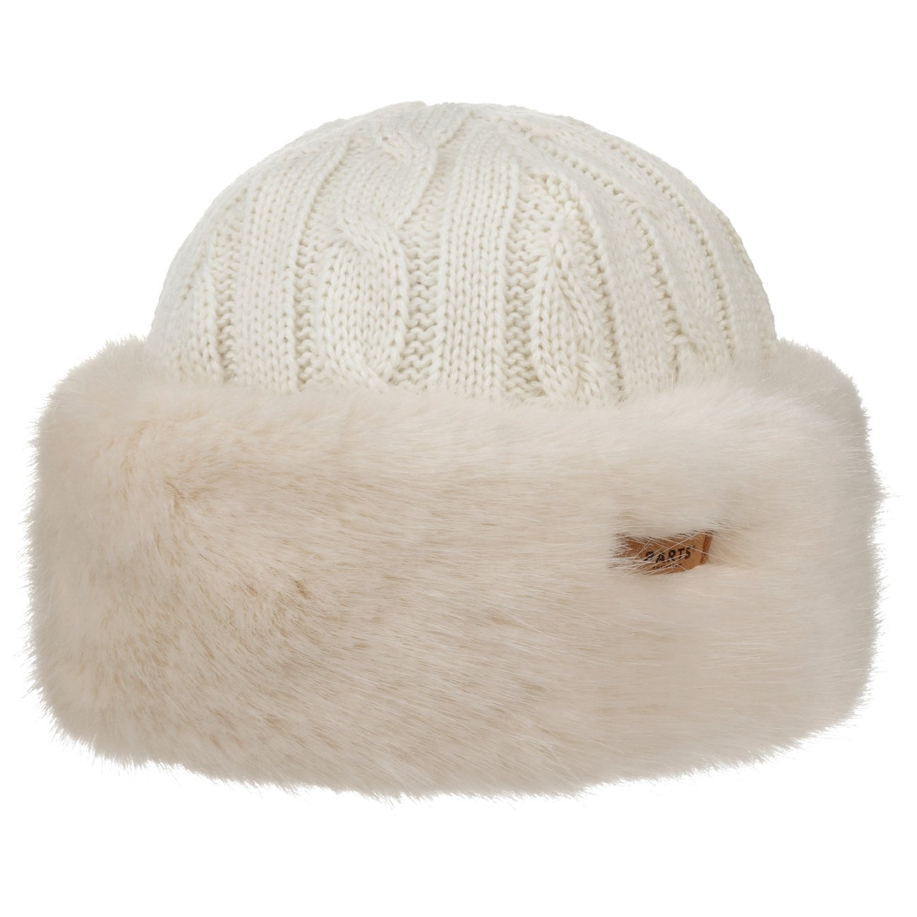 Barts Weiß Cable Knit Faux Fur Mütze By - Bild 3
