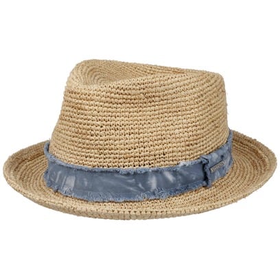 Crochet Raffia Fedora Strohhut by Stetson