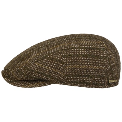 Kent Herringbone Stripe Flatcap by Stetson