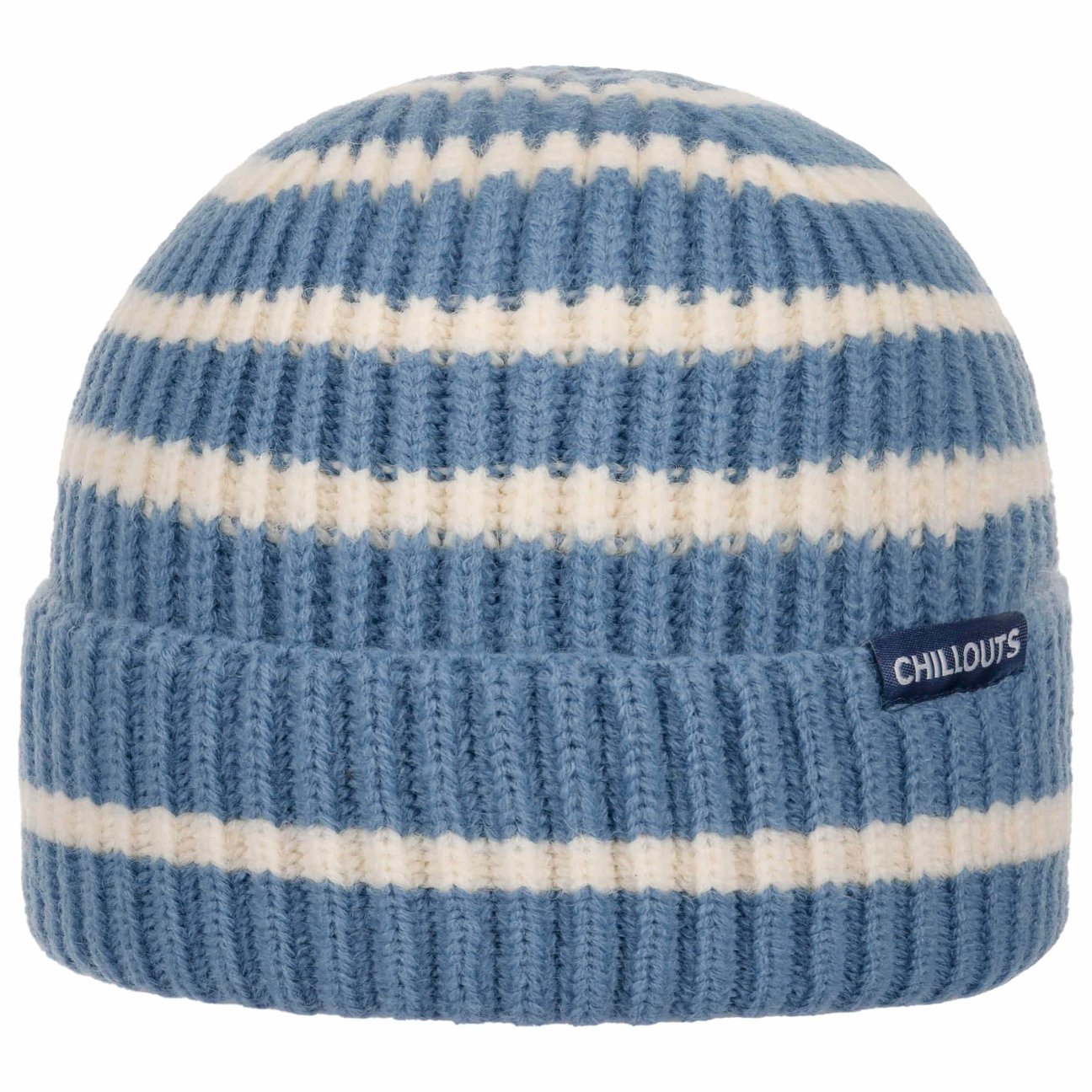 Chillouts Blau-Weiß Twotone Stripes Umschlagmütze By