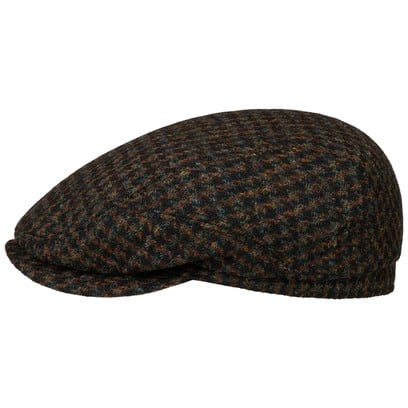 Harris Tweed Houndstooth Driver Flatcap by Stetson