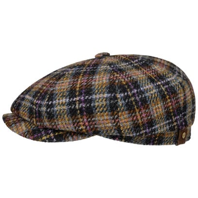 Hatteras Check Harris Tweed Flatcap by Stetson
