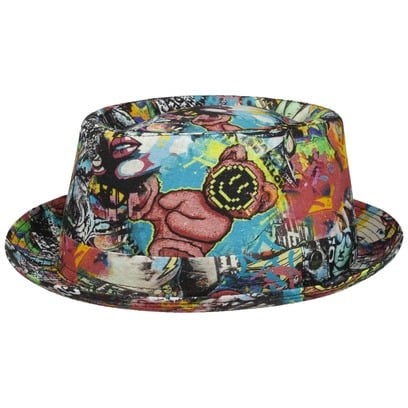 Fantasy Print Pork Pie Leinenhut by Lierys