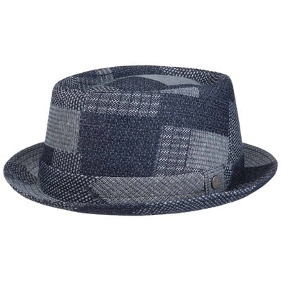 Denim Patchwork Pork Pie Stoffhut by Lierys
