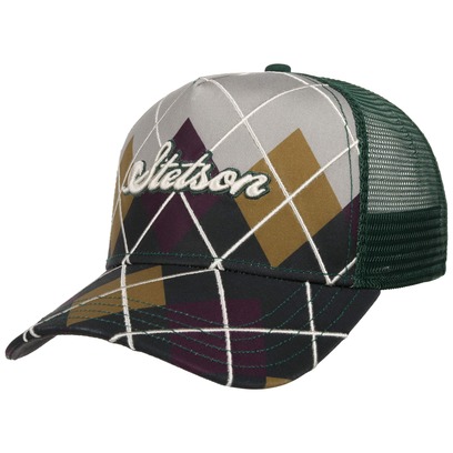 Argyle Check Trucker Cap by Stetson