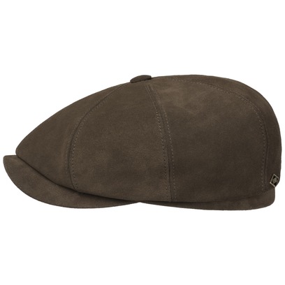 8 Panel Suede Calfskin Flatcap by JJ Hats