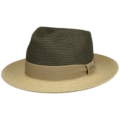 Twotone Toyo Fedora Raffiahut by Stetson