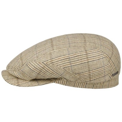 Linen Mix Stripe Driver Flatcap by Stetson