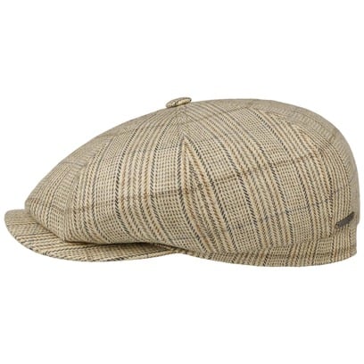 Hatteras Linen Mix Stripe Flatcap by Stetson