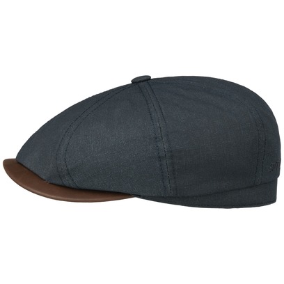 Hatteras Waxed Cotton Linen Flatcap by Stetson