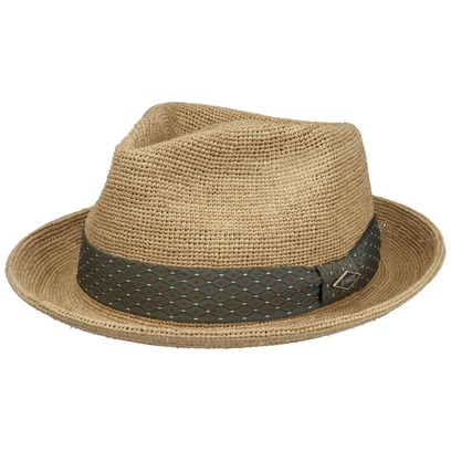 Crochet Fedora Raffiahut by JJ Hats