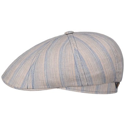 Tesrick Stripe Leinen Flatcap by Stetson