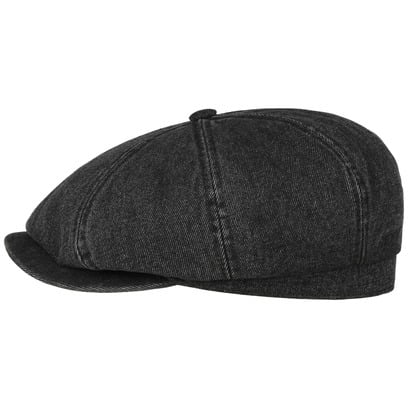 Hatteras Black Denim Flatcap by Stetson
