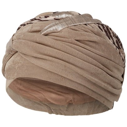 Perla Taupe Tiger Turban by Christine Headwear