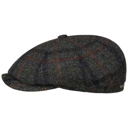 Hatteras Harris Tweed Check Flatcap by Stetson