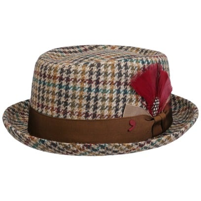 Houndstooth Pork Pie Wollhut by Alfonso D�Este