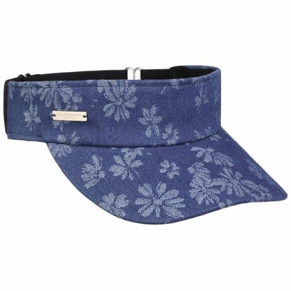 Floral Print Denim Visor by Seeberger